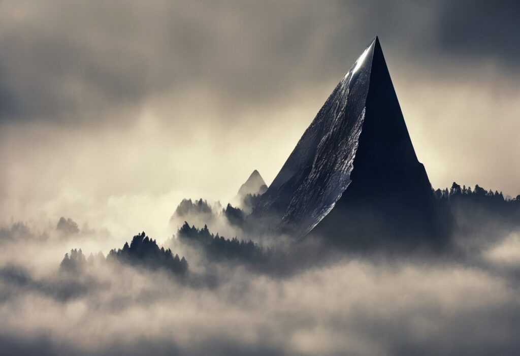 Mountain on a foggy day